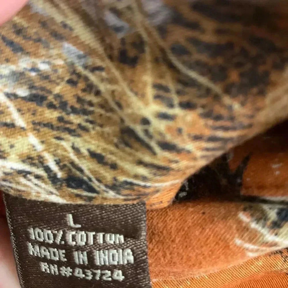 Men's Orange Animal Print Casual Button Down Shirt - Picture 5 of 7